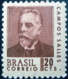 Selo postal do brasil de 1967 Campos Salles