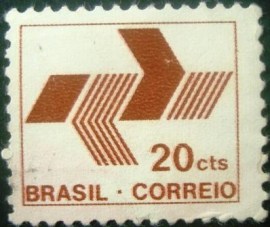 Selo postal do Brasil de 1972 Emblema da ECT N