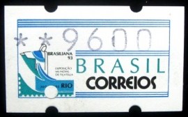 Selo semiautomato Brasil 1993 Cristo Redentor 9600