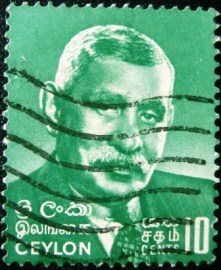 Selo postal do Ceilão de 1968 Dudley Shelton Senanayake