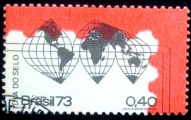 Selo postal do Brasil de 1973 Dia do Selo B n1d