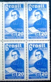 Quadra de selos postais de 1954 Irmãos Maristas