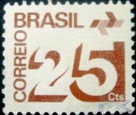 Selo postal do Brasil de 1975 Tipo Cifra 25