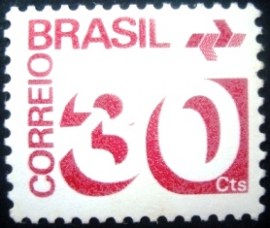 Selo postal Regular emitido no Brasil em 1975  549 M
