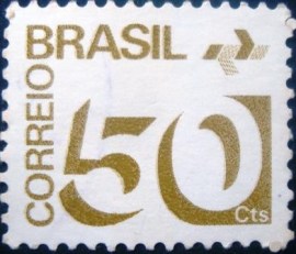 Selo postal Regular emitido no Brasil em 1975  550 N