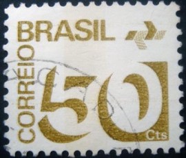 Selo postal Regular emitido no Brasil em 1975  550 U
