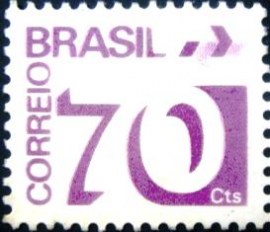 Selo postal do Brasil de 1975 Tipo Cifra 70