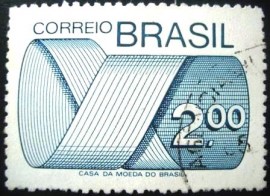Selo postal do Brasil de 1974 Gravus 2 U