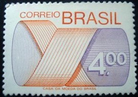 Selo postal Regular emitido no Brasil em 1975  554 M