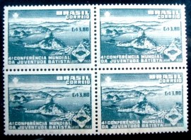 Quadra de selos postais de 1953 Juventude batista
