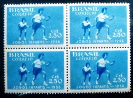 Quadra postal do Brasil de 1956 6º Jogos Infantis