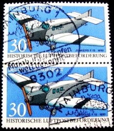 Par de selos da Alemanha de1994 Junkers F-13