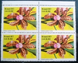 Quadra de selos postais de 1987 Cattleya guttata