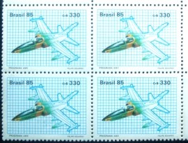 Quadra de selos postais de 1985 Programa AMX Militar