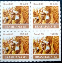 Quadra de selos postais de 1983 Índio