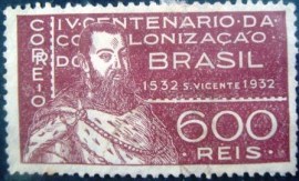Selo postal do Brasil de 1932 Dom João IV N