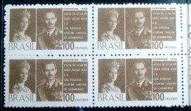 Quadra de selos postais de 1965 Grãos Duques de Luxemburgo