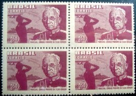 Quadra de selos postais de 1958 Marechal Rondon - c 406 n