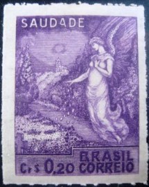 Selo postal de 1945 Saudades  - C 198 N