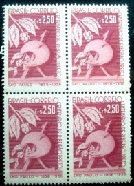 Quadra de selos postais do Brasil de 1957 Ribeirão Preto