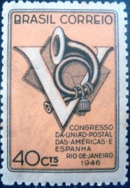 Selo postal Comemorativo emitido no Brasil em 1946 - C 215 M