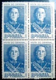 Quadra de selos de 1957 Gal Craveiro Lopes N