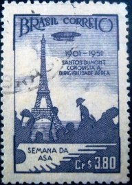 Selo postal comemorativo emitido no  Brasil em 1951 - C 271 U