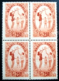 Quadra de selos postais de 1957 Jogos da Primavera