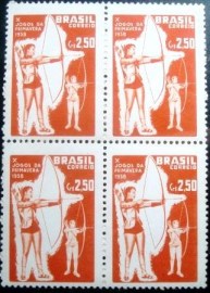Quadra de selos postais do Brasil de 1958 Jogos da Primavera
