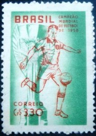Selo postal de 1959 Brasil Campeão - C 430 N