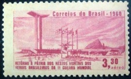 Selo postal do Brasil de 1960 Cinzas Pracinhas