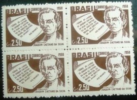 Quadra de selos comemorativos de 1958 Joaquim Caetano da Silva