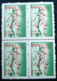 Quadra de selos postais de 1959 Brasil Campeão