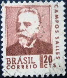 Selo postal do brasil de 1967 Campos Salles - 533 U