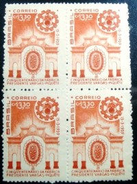 Quadra de selos postais de 1959 Fábrica Getúlio Vargas