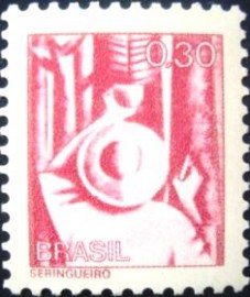 Selo postal do Brasil em 1979 Seringueiro