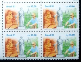 Quadra de selos postais do Brasil de 1991 Justiça do Trabalho M