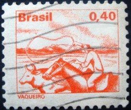 Selo postal do Brasil de 1979 Vaqueiro