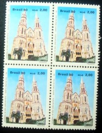 Quadra de selos postais de 1990 Catedral São João Batista