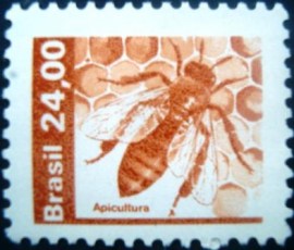 Selo postal do Brasil de 1982 Apicultura