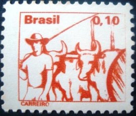 Selo postal Regular do Brasil de 1979 Carreiro M