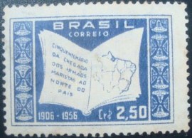 Selo postal comemorativo do Brasil de 1956 - C  380 N