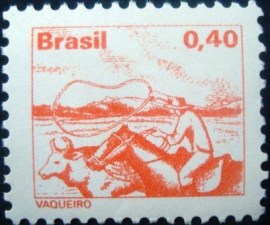 Selo postal do Brasil de 1977 Vaqueiro