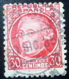 Selo postal da Espanha de 1935 Gaspar Melchor de Jovellanos