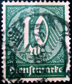 Selo postal da Alemanha de 1922 Value digits 10