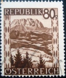 Selo postal da Áustria de 1946 Kaisergebirge