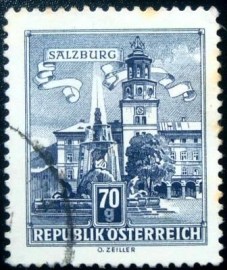Selo postal da Áustria de 1962 Residence Fountain