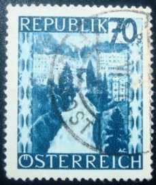 Selo postal da Áustria de 1946 Badgastein