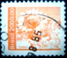 Selo postal do Brasil de 1985 Girassol