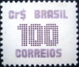 Selo postal do Brasil de 1985 Cifra Cr$ 100